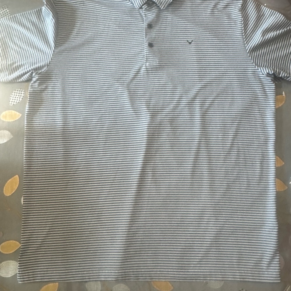 Callaway Golf Men's Polo Shirt - Gray and White Stripes